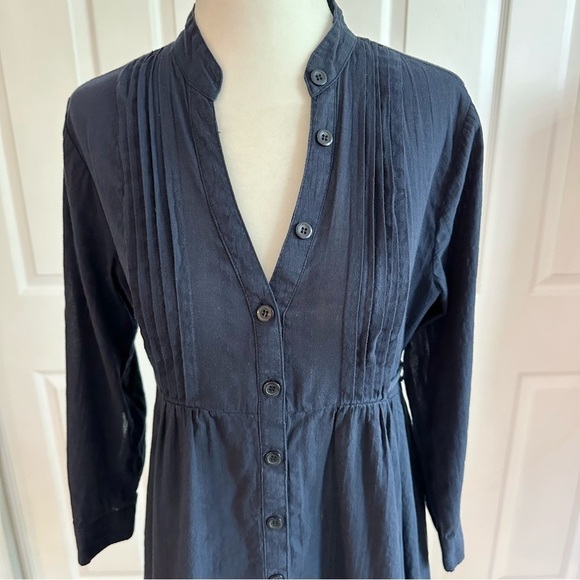 Mossimo Supply Navy Blue Button Down Cotton Tunic Top or Mini Dress - Picture 3 of 8